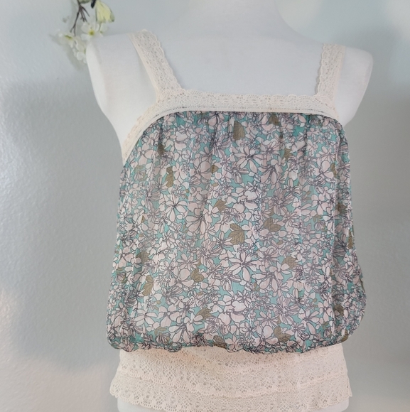 WISH ROMANTIC LACE SHEER SILKY FEEL VINTAGE INSPIRED FLORAL WOMEN'S SIZE XS - Picture 10 of 16